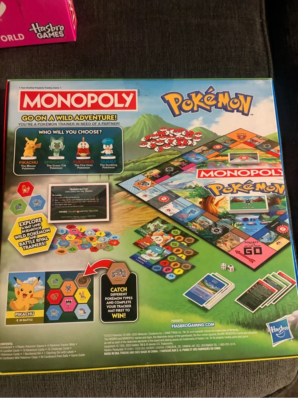Hasbro Monopoly Pokémon Board Game - Red Blue Green Yellow